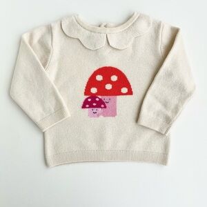 Jacadi Baby Toddler Girl Bundle Wool Sweater and T-Shirt Mushroom 18-24Y